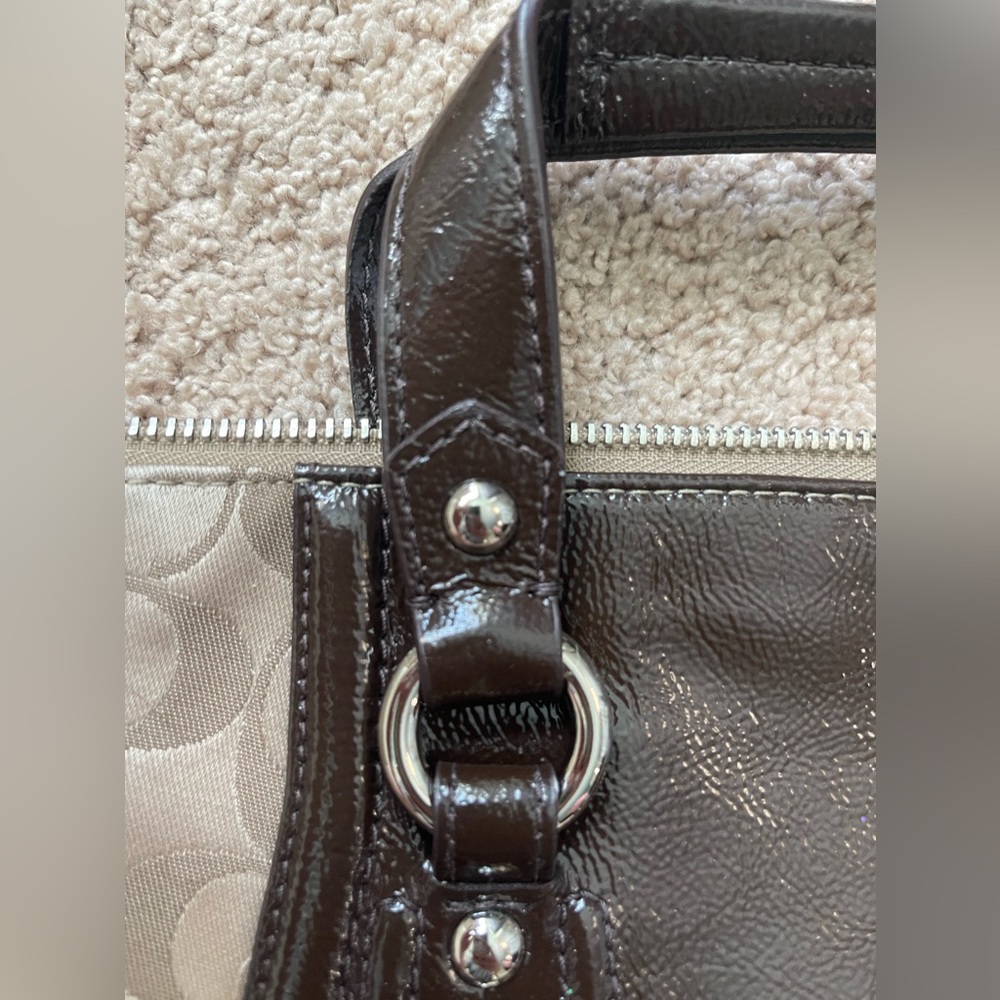 coach brown satchel tote crossbody shoulder bag - Picture 9 of 17